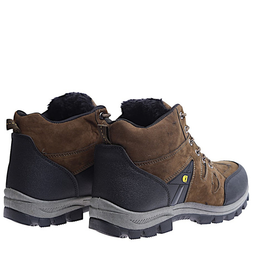 Ocieplane zielone męskie buty trekkingowe /B5-3 15318 T592/