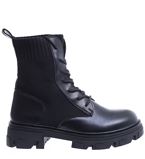 Klasyczne wsuwane czarne botki workery /B2-3 13035 T494/