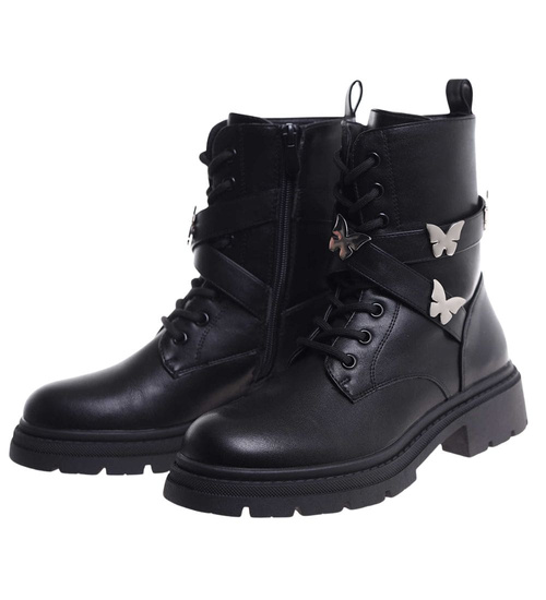 Czarne trapery damskie z ociepleniem /i5-2 18401 G381/