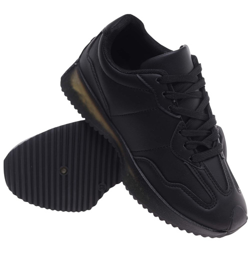 Czarne damskie sneakersy buty sportowe /F1-1 18850 T155/