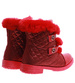 Czerwone dziewczęce pikowane botki ocieplane trapery /E10-2 15343 T346/