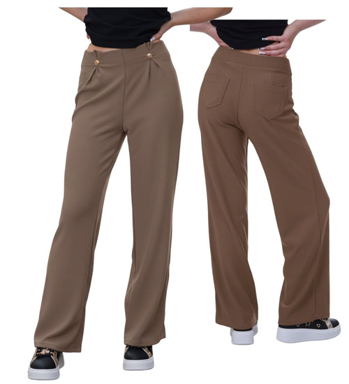 Brązowe wizytowe spodnie damskie /H2 UB887 G/