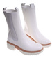 Białe wysokie botki sztyblety na platformie /D9-1 18217 T212/