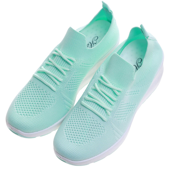 Zielone trampki damskie na koturnie /G6-2 17420 T196/