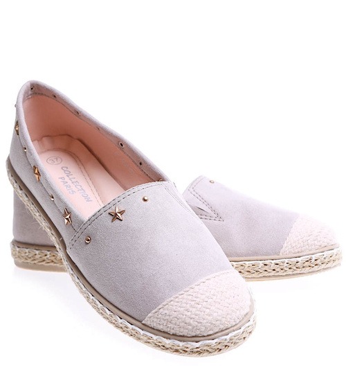 Szare balerinki espadryle /C7-2 15636 T196/
