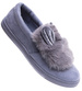 Wsuwane ciemno szare zamszowe trampki z uszami slip on /F9-2 15625 T037/