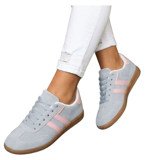Pastelowe błękitne sneakersy damskie /E3-3 18712 T447/