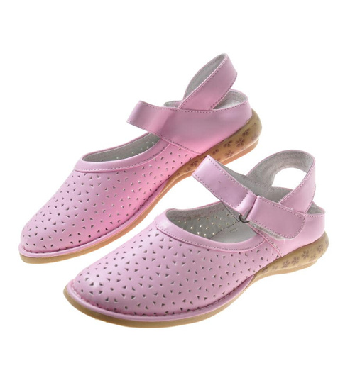 Różowe dziecięce sandałki ażurowe /C5-3 7854 S190/