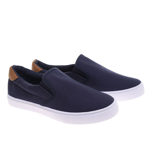 Czarno brązowe męskie trampki slip on ost519