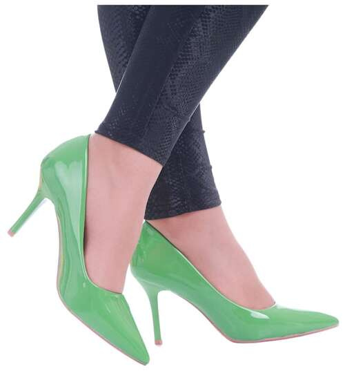 Klasyczne zielone czółenka szpilki /B6-3 11807 T595/