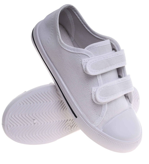 Białe tenisówki dla chłopca na rzepy /G3-1 18100 T189/