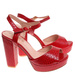Czerwone sandały damskie na słupku i platformie /C5-1 12207 G18-45 +H2/