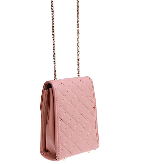 Różowa mała torebka listonoszka z łańcuszkiem /H2-K18 TB529  M235/