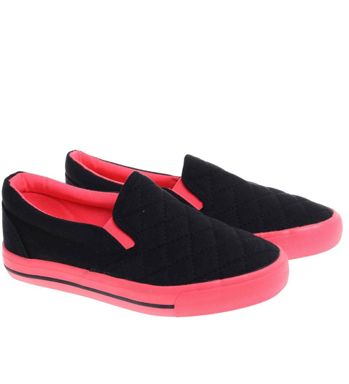 Czarno fuksjowe dziewczęce tenisówki /A1-2 15902 T075/