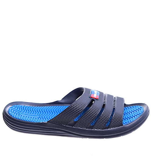Plażowe wodoodporne granatowo niebieskie klapki męskie /G1-1 16533 T125/