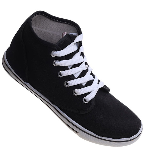 Wysokie trampki damskie Czarne /A5-3 13874 S097/