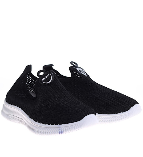 Ażurowe czarne buty sportowe damskie /C3-3 16129 T230/
