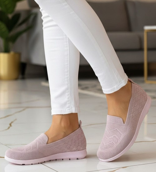 Wkładane różowe damskie buty sportowe /G4-2 14146 T234/