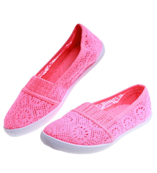 Fuksjowe ażurowe tenisówki dziewczęce /F4-2 15835 T069/