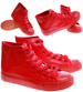 Wysokie czerwone trampki damskie /A2-1 16748 G9-84/
