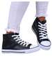 Wysokie czarno białe trampki damskie /H2 16719 G9-84/