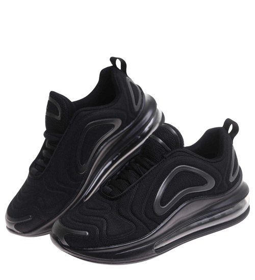 Buty sportowe czarne sznurowane sneakersy /G3-3 17952 W388/