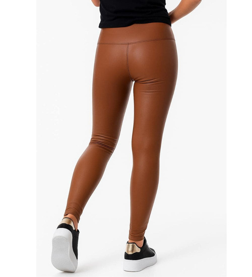 Elastyczne brązowe legginsy damskie /H UB920 T189/