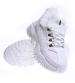 Białe ocieplane trampki sneakersy na koturnie D9-3 15206 T695