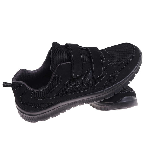 Czarne męskie buty sportowe na rzepy Duże rozmiary /G7-2 18015 T470/