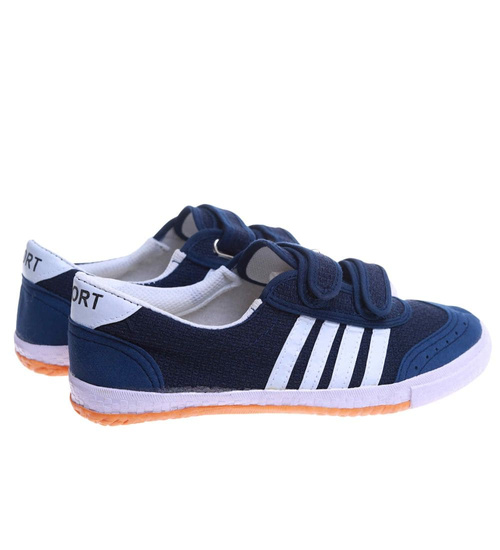 Chłopięce granatowe trampki halówki na rzep /A4-1 17642 T137/