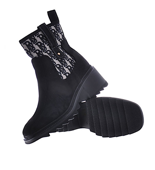 Czarne damskie botki workery /F2-2 18190 T293/