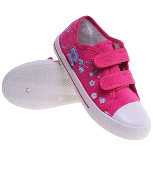 Dziewczęce różowe tenisówki na rzepy /F10-2 18037 T186/