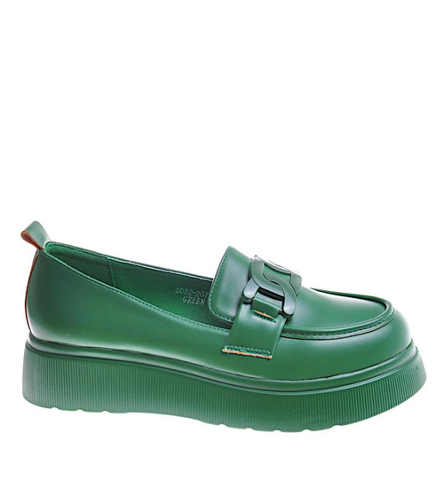 Zielone półbuty oxfordy na platformie 12310 /A10-3 2052-207 T695/