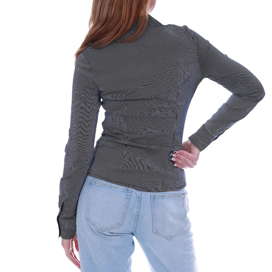 Bawełniana czarna koszula damska w paski /H2 UB859 G7-75/