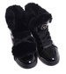 Czarne zimowe trampki z futerkiem /E10-2 18336 T411/
