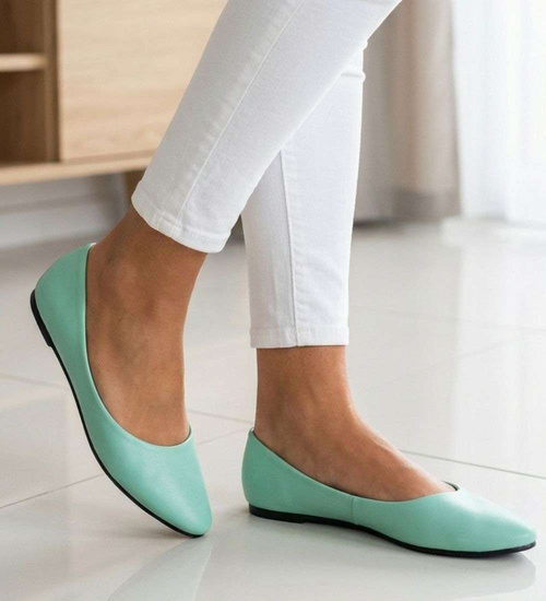 Pastelowe seledynowe balerinki damskie /F10-2 18735 T087/