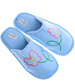 Pluszowe niebieskie kapcie damskie z haftem /C6-1 15948 S4-5/