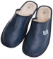 Skórzane męskie kapcie na prezent Granatowe /F1-1 7893 S196/