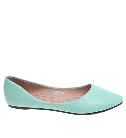 Pastelowe seledynowe balerinki damskie /F10-2 18735 T087/