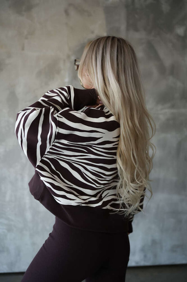 Brązowo biała bluza damska Bgcouture /H UB661 L121/