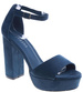 Granatowe sandały na wysokim obcasie /C3-3 14055 S243/