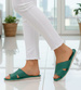 Domowe klapki kapcie zielone /A8-1 14239 S194/