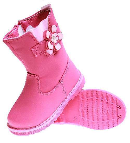 Ocieplane fuksjowe kozaki dziewczęce /b3-2 17142 T292/