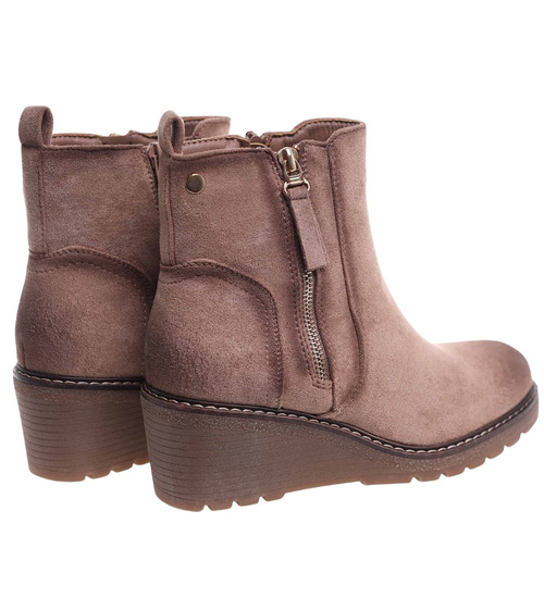 Damskie botki na niskim koturnie /E3-2 18321 W4/