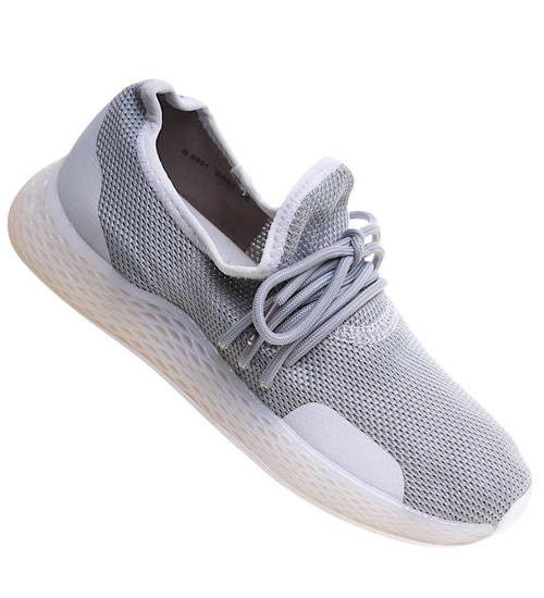 Wsuwane damskie buty sportowe Szare /D6-3 10120 S197/