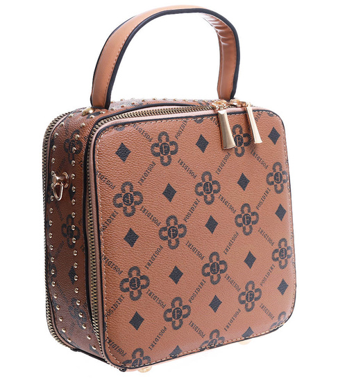 Camelowa torebka kuferek z misiem /H2 K18 TB503 S482/