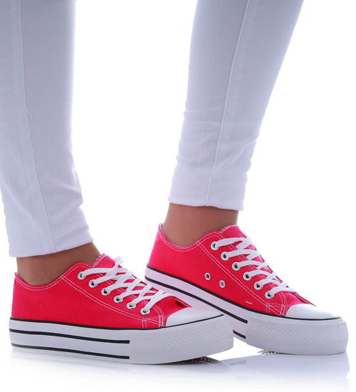 Fuksjowe trampki damskie na platformie /D7-3 17463 G230/