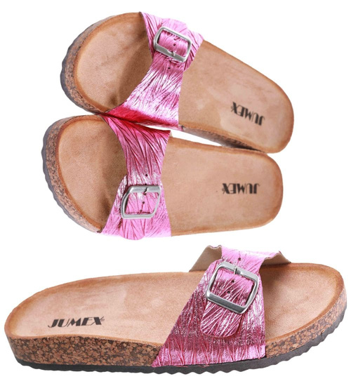 Różowe profilowane klapki damskie /C2-2  17716 T182/