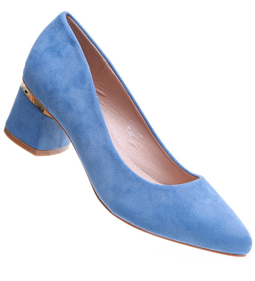 Niebieskie czółenka na niskim obcasie Seastar /D7-2 15646 T343/