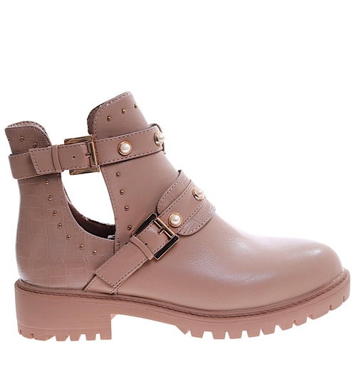 Wycięte botki damskie Cappucino /E7-3 13401 S290/